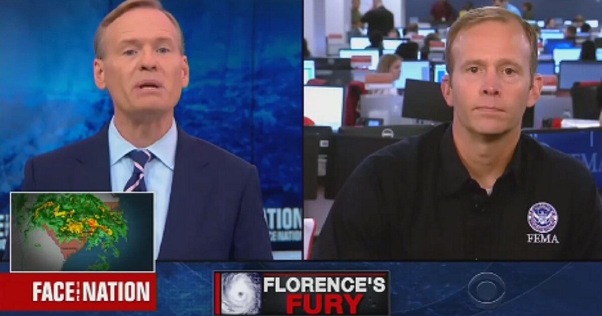 "Face the Nation's" John Dickerson tilts his head while questioning FEMA Administrator Brock Long.