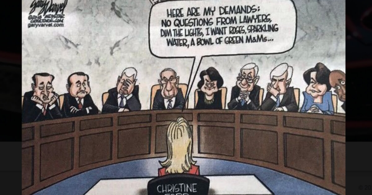 A political cartoon by artist Gary Varvel published by the Indianapolis Star was criticized for poking fun at sexual assault accuser Christine Ford.