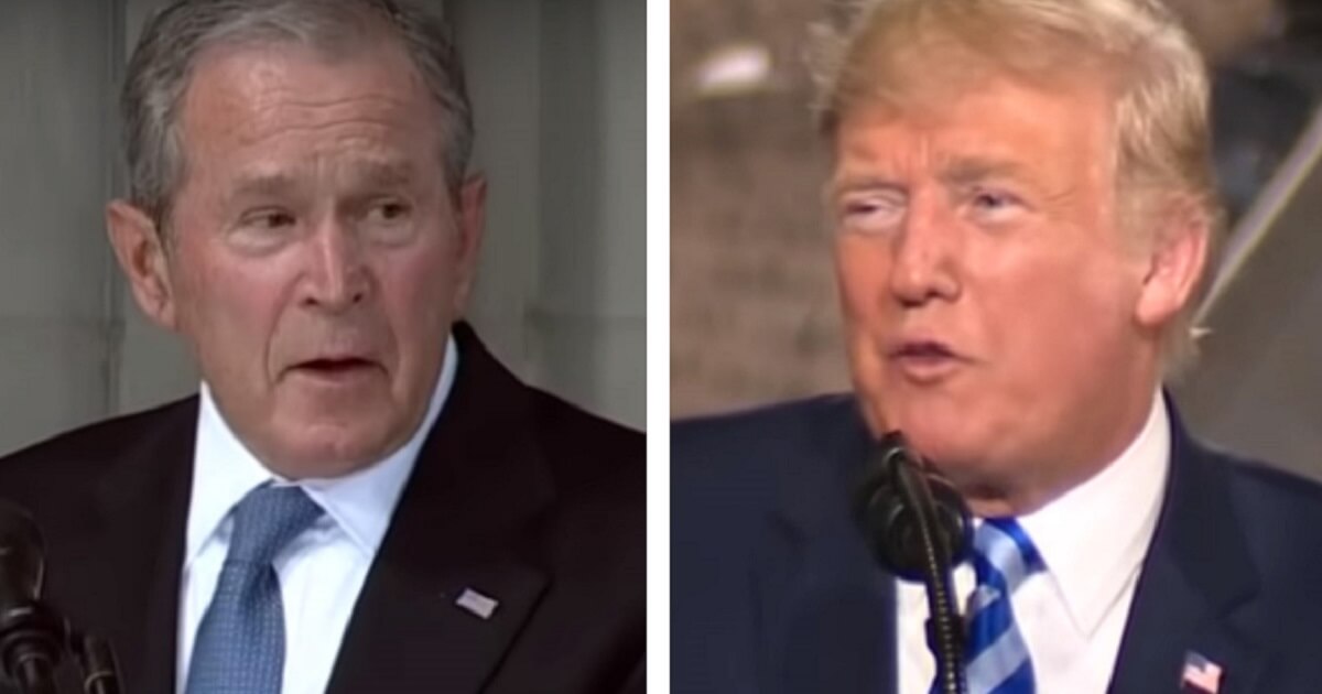 Former President George W. Bush, left, surprised many viewers when he used his comments during Sen. John McCain's funeral to launch veiled attacks on President Donald Trump.