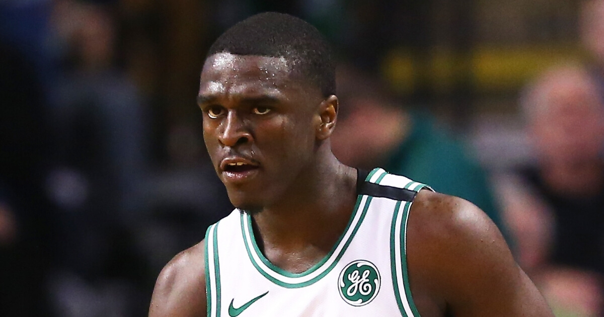 Jabari Bird of the Boston Celtics looks on during a game against the Chicago Bulls at TD Garden on April 6.