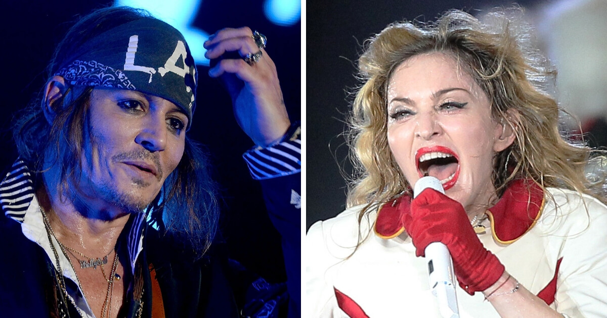 Actor Johnny Depp, left, and entertainer Madonna, right.