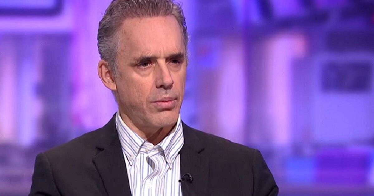 Jordan Peterson on the set of a British television show.