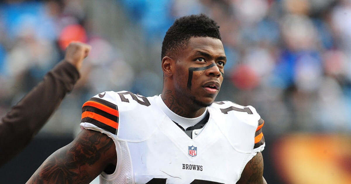 Josh Gordon of the Cleveland Browns watches the action against the Carolina Panthers in a 2014 game.
