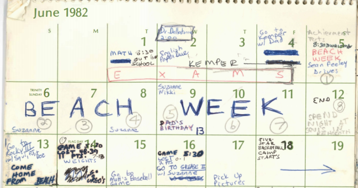 Kavanaugh's high school calendar.