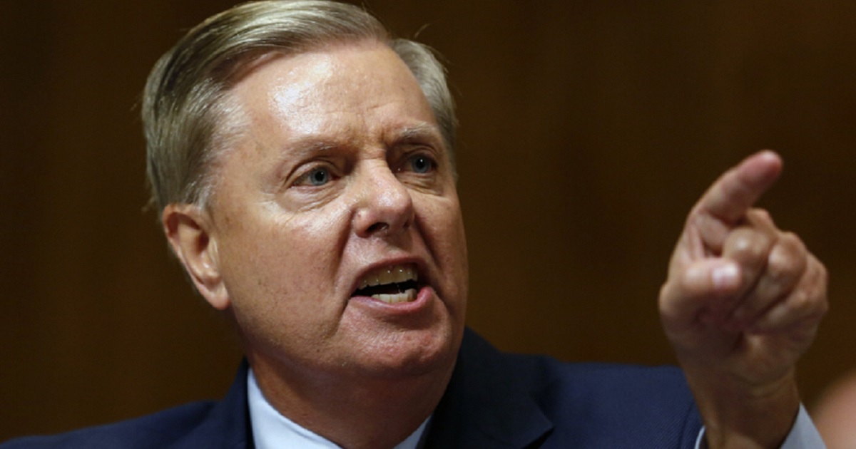 South Carolina Republican Sen. Lindsey Graham lashes out at Democrat members of the Senate Judiciary Committee on Thursday for their handling of the confirmation process for Supreme Court nominee Brett Kavanaugh.