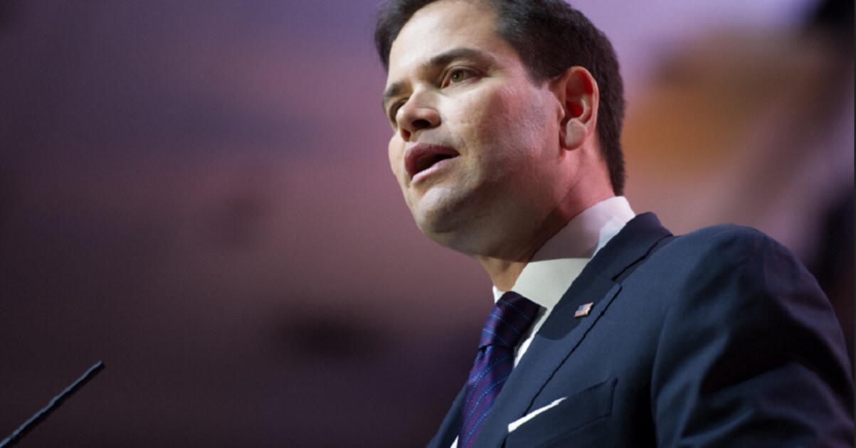 Florida Sen. Marco Rubio wants the Department of Justice to investigate whether former Secretary of State John Kerry broke the law by meeting as a private citizen with the foreign minister of Iran on several occasions. In this picture, Rubio is addressing the Conservative Political Action Conference in National Harbor, Maryland, in 2014.