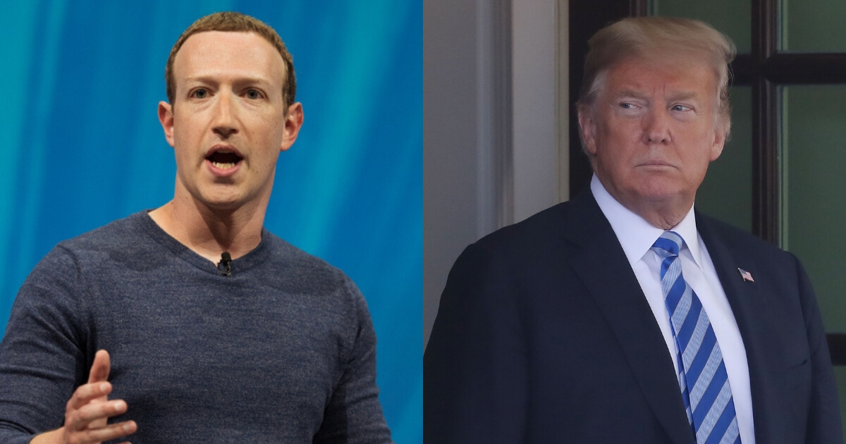 Mark Zuckerberg next to Donald Trump