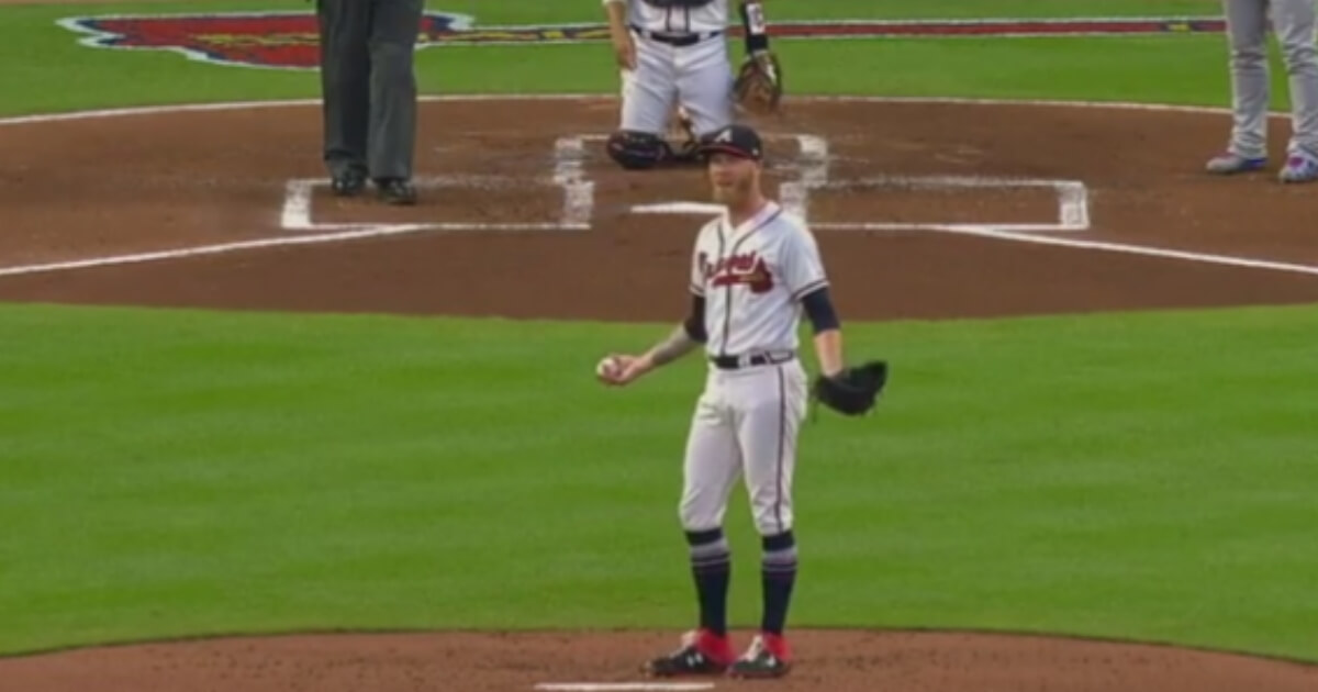 Braves pitcher Mike Folynewicz reacts after being called for a balk in the team's Aug. 30 loss to the Cubs