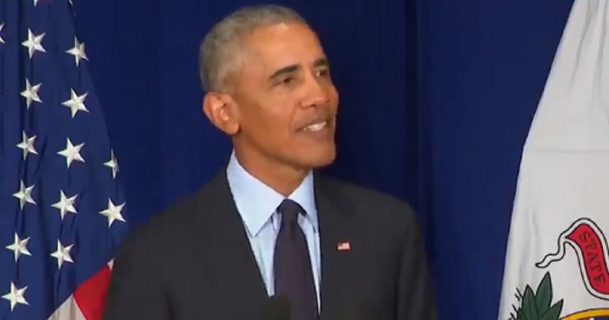 Former President Barack Obama speaks Friday at the University of Illinois, Urbana-Champaign.