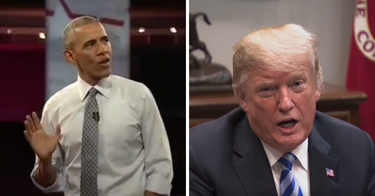 Then-President Barack Obama, left, questioned Donald Trump's promises of robust economic growth during the 2016 presidential campaign. Today, those dramatic economic gains are reality.
