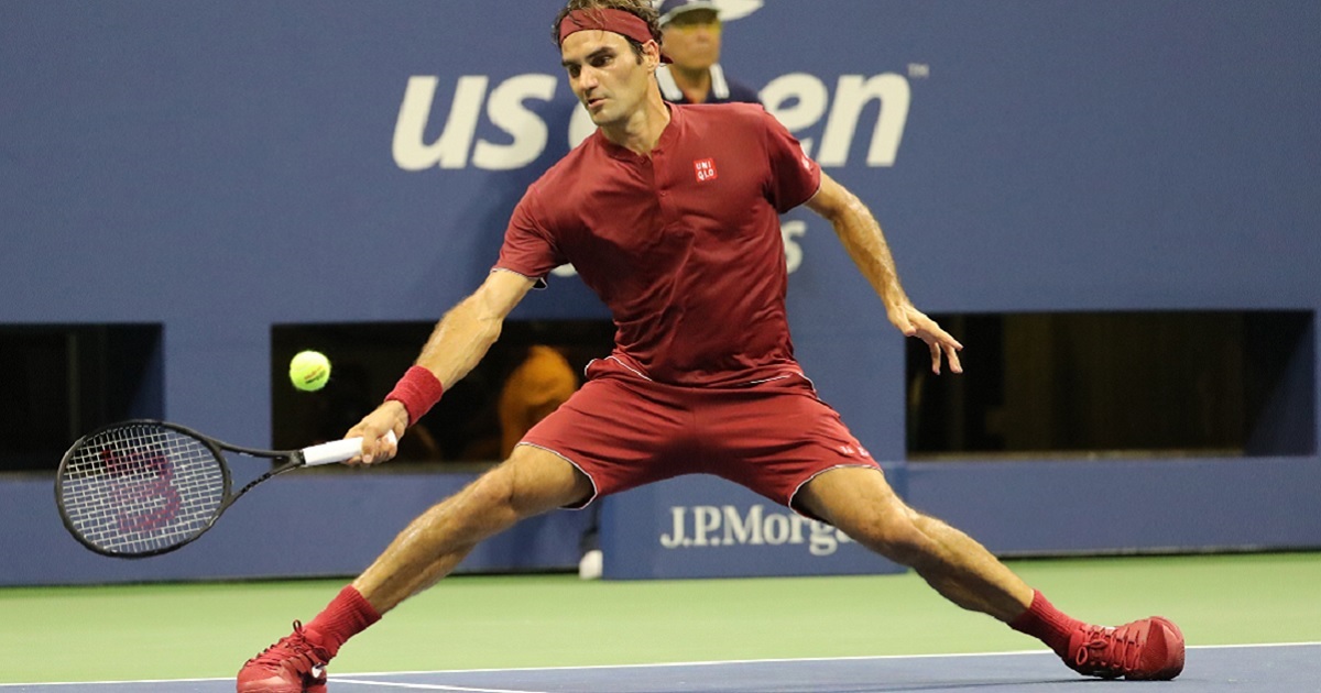 Tennis star Roger Federer on the court during his loss Monday at the US Open in New York.