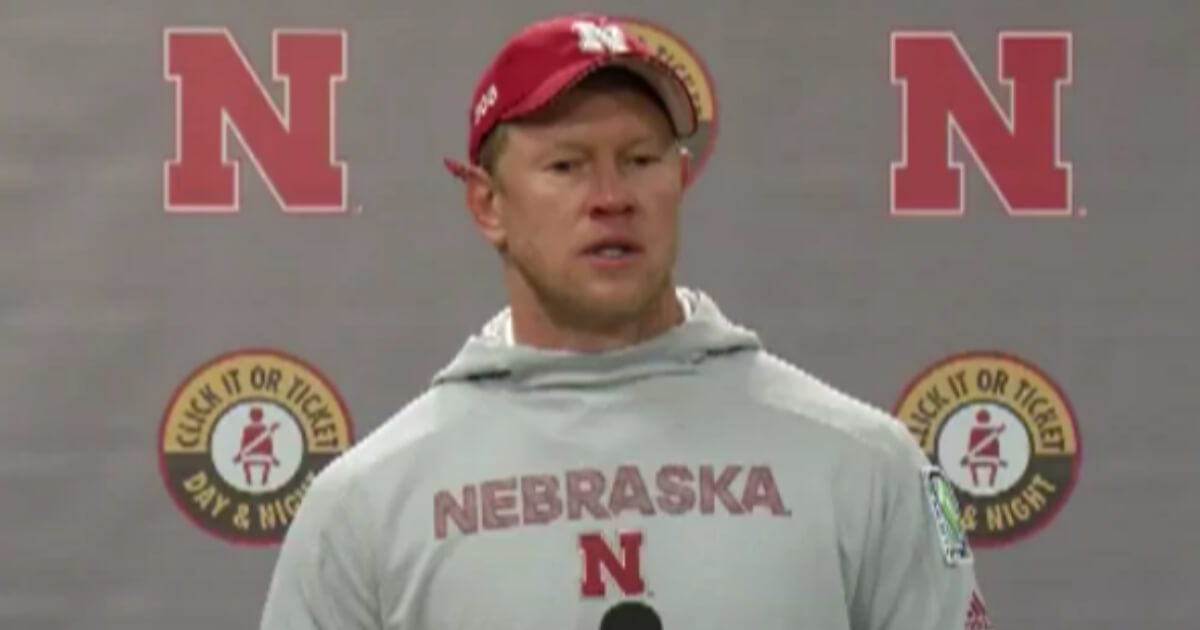Nebraska head coach Scott Frost speaks to reporters after his team's loss to Purdue on Saturday.