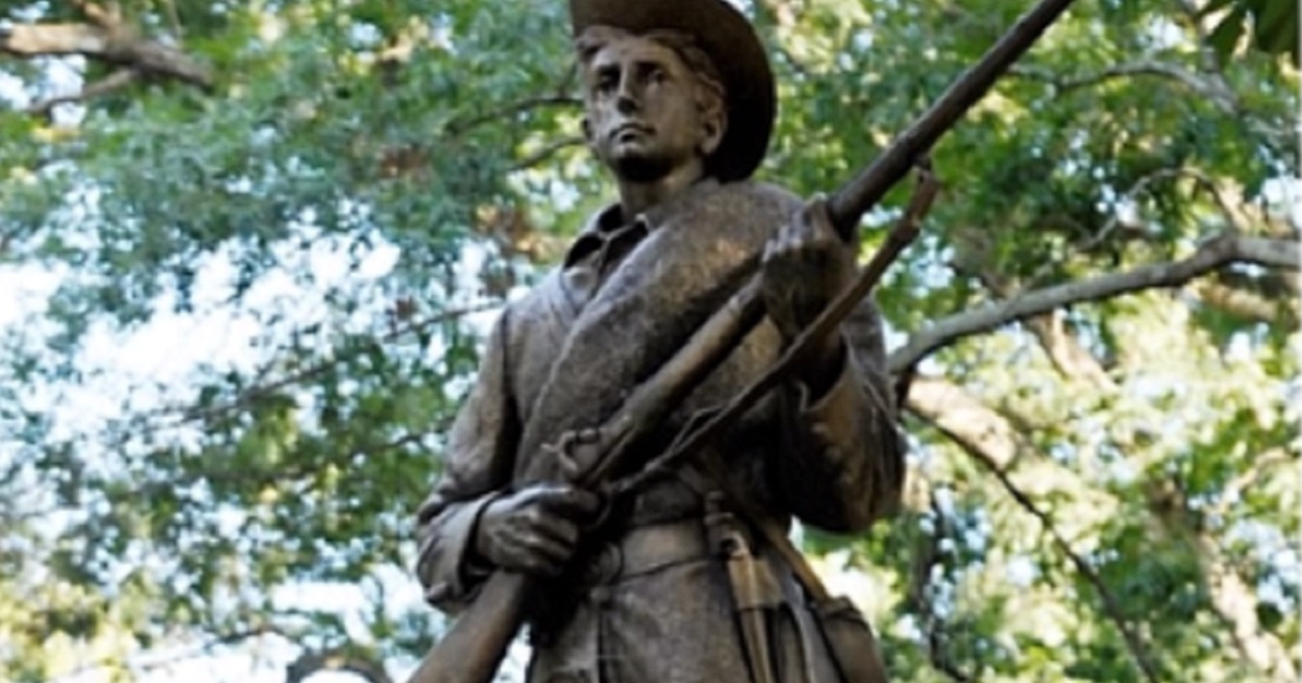 The statue known as "Silent Sam" before it was torn down.