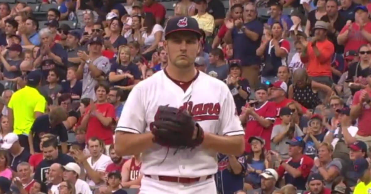 Cleveland pitcher Trevor Bauer recorded his 200th strikeout of the season Saturday.