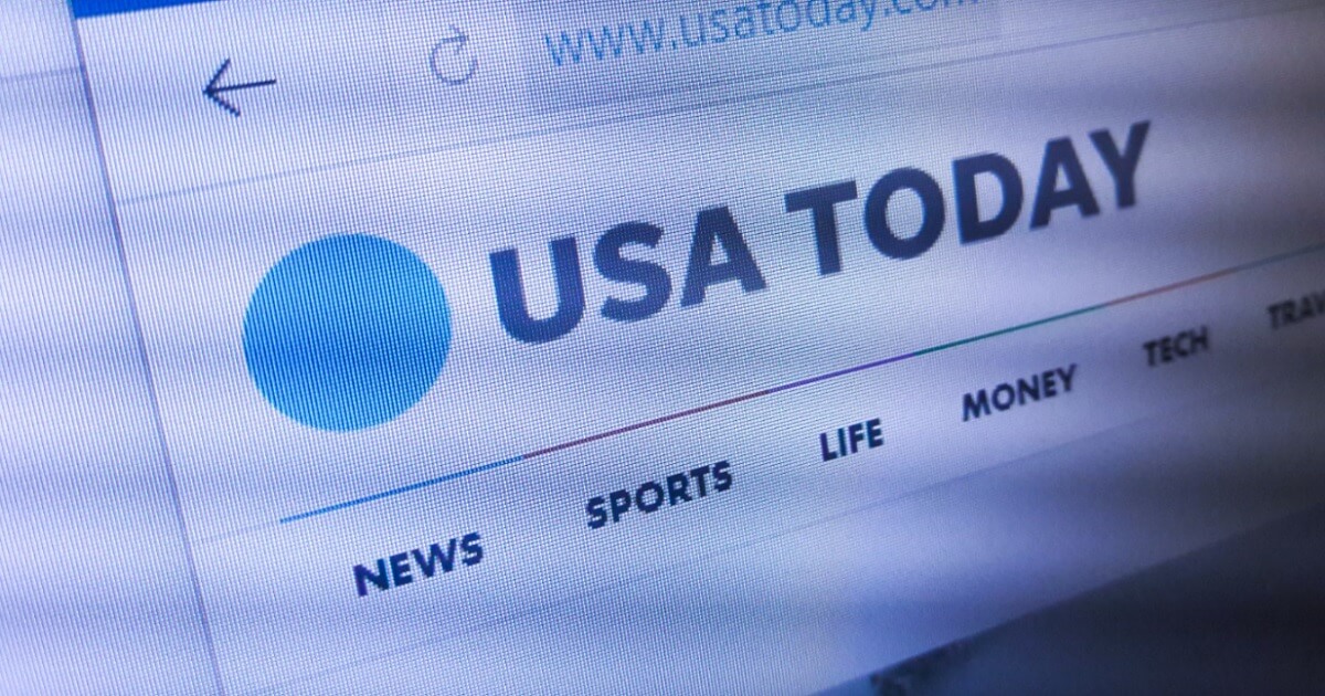 Screen shot of USA Today website.