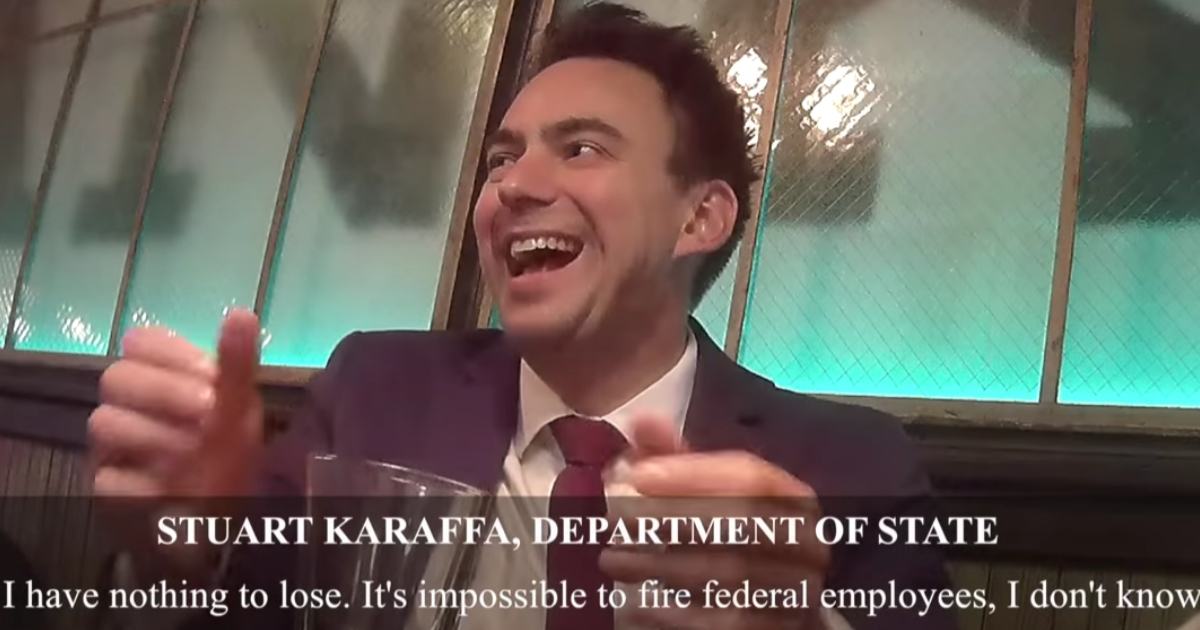 An employee of the State Department is caught on an undercover video from Project Veritas admitting he actively tries to stymie the efforts of the Trump administration.