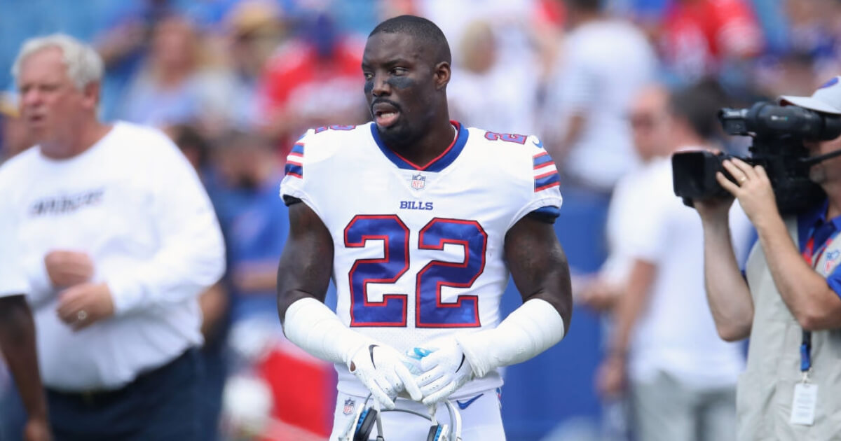 Buffalo Bills' cornerback Vontae Davis warms up prior to Sunday's game between the Bills and Los Angeles Chargers in Buffalo. Davis shocked his teammates and coaches by retiring from football at halftime.