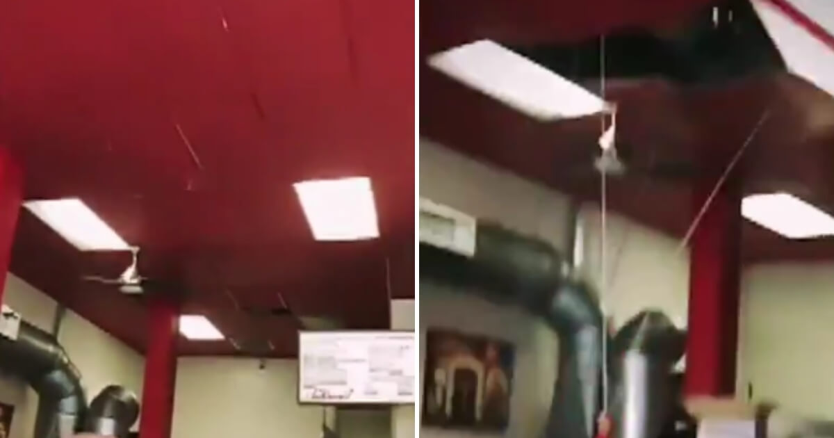 Woman Falls Through Ceiling