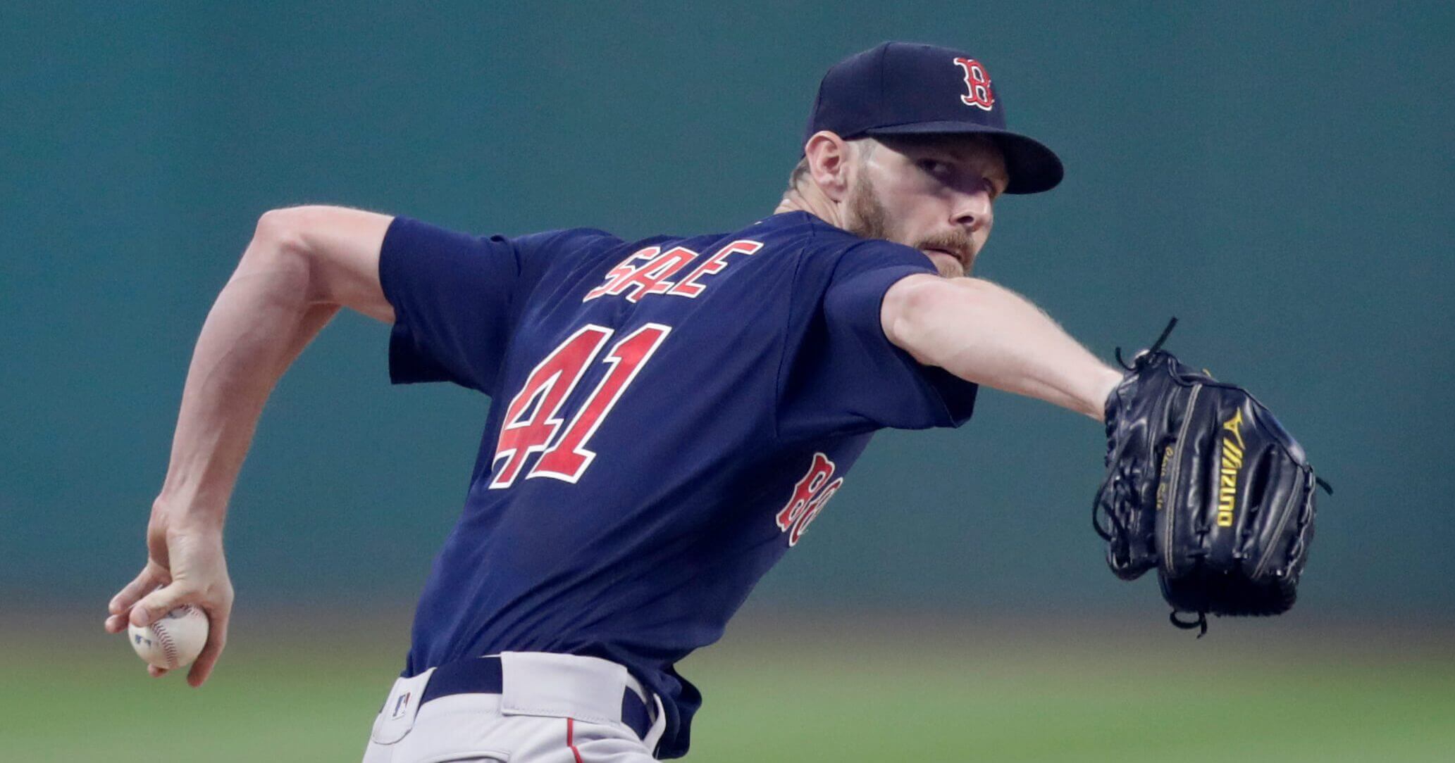 Boston Red Sox starting pitcher Chris Sale delivers in the first inning of the team's game Friday against the Indians on Friday.