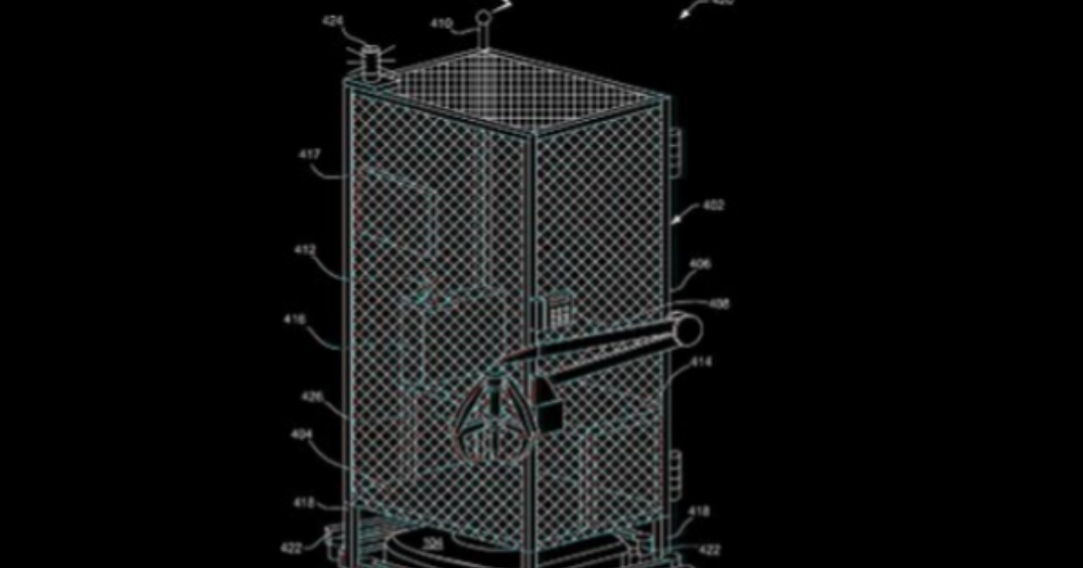 Amazon received a patent for a cage that would allow workers to navigate robot-only zones in its warehouses.