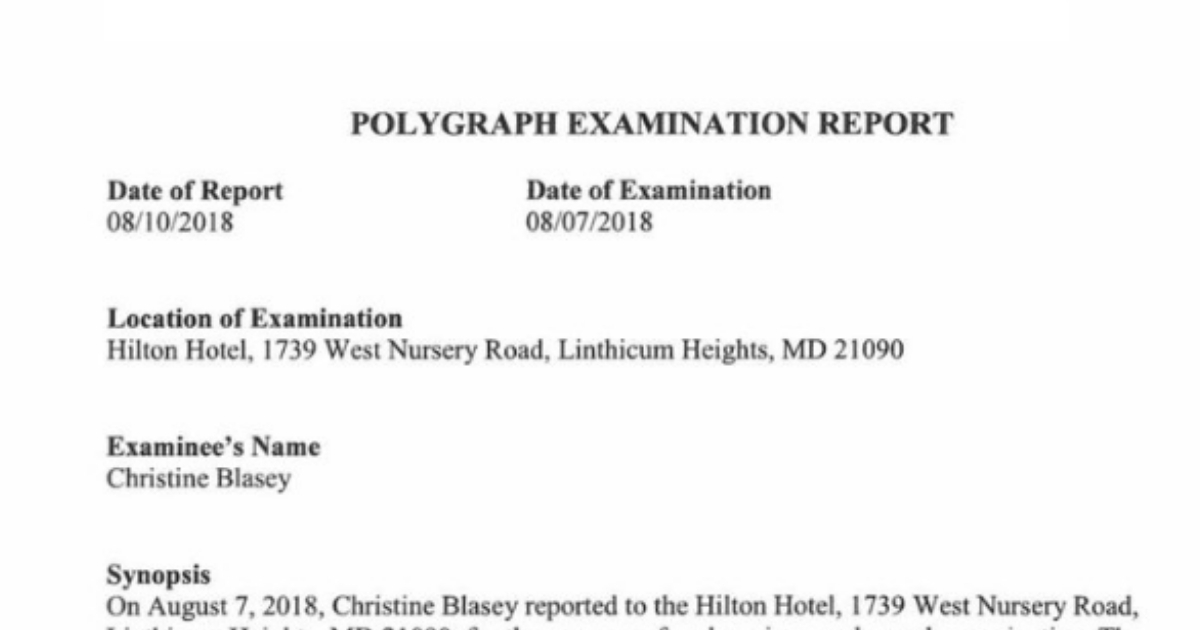 Christine Blasey Ford polygraph test