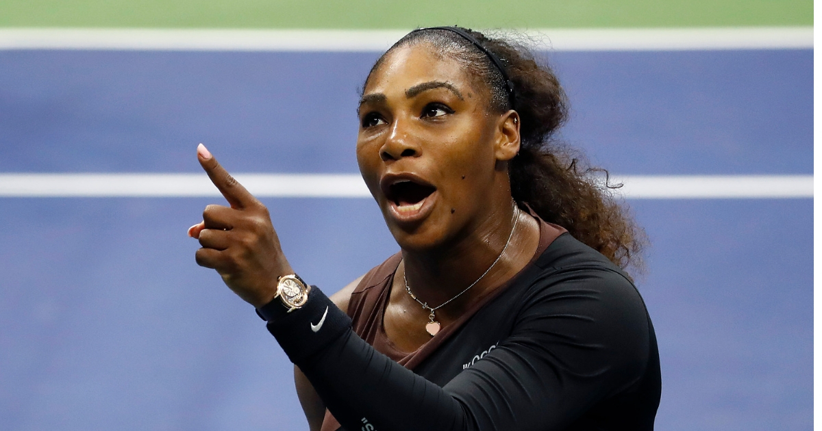 Serena Williams of the United States argues with umpire Carlos Ramos during her Women's Singles finals match