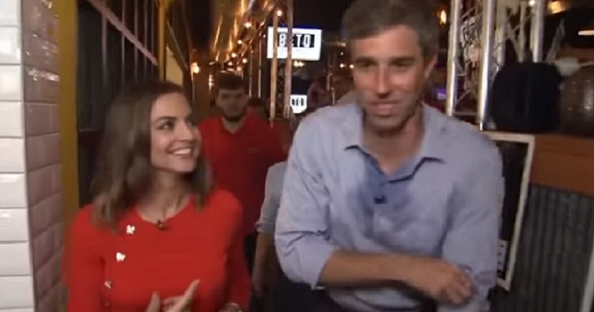 ABC reporter Paula Faris got all giggly during an interview with "Beto" O'Rourke, the Democratic candidate for Senate in Texas.