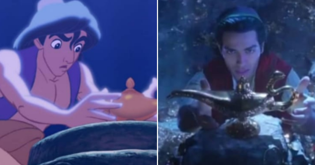 Aladdin 1992, left, Aladdin 2019, right.