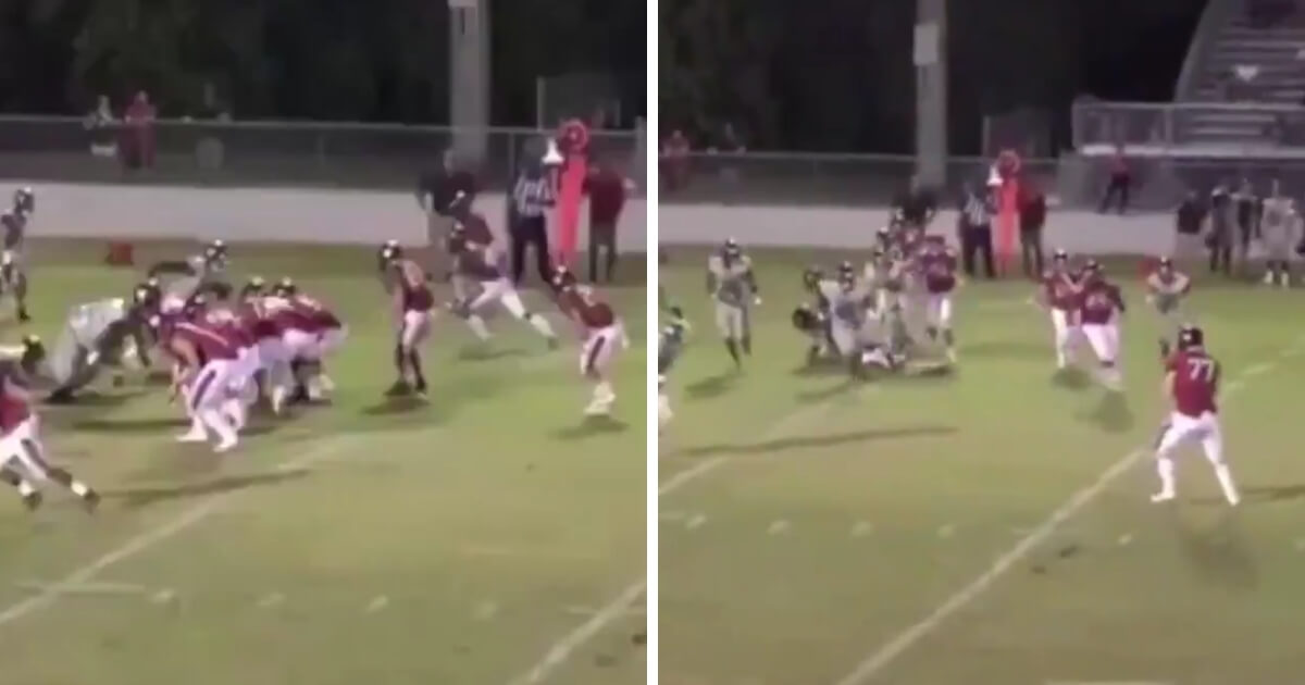 Ethan Carde, the left tackle for Bloomingdale High School in Valrico, Florida, threw a touchdown pass on a trick play against Strawberry Crest.