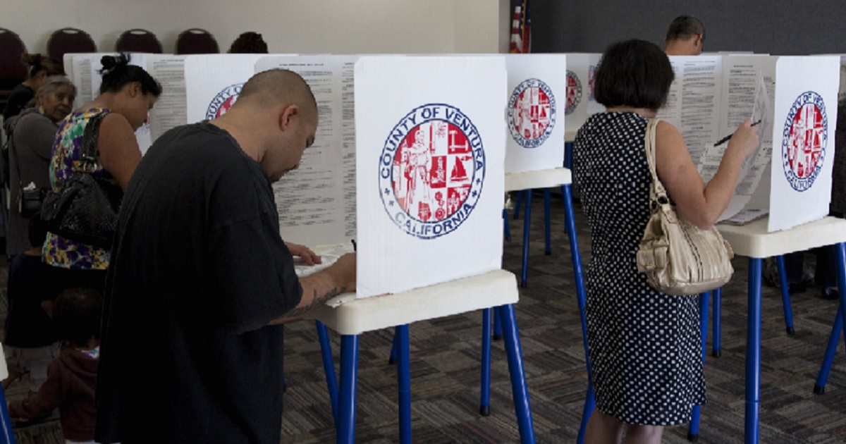 Voters in Ventura County, California, fill out ballots during the 2012 presidential election.