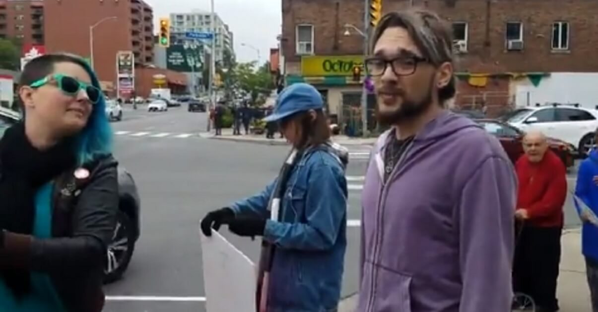 Jordan Hunt, 26, of Toronto, was arrested Saturday in connection with a Sept. 30 assault on pro-life demonstrators in the Canadian city.