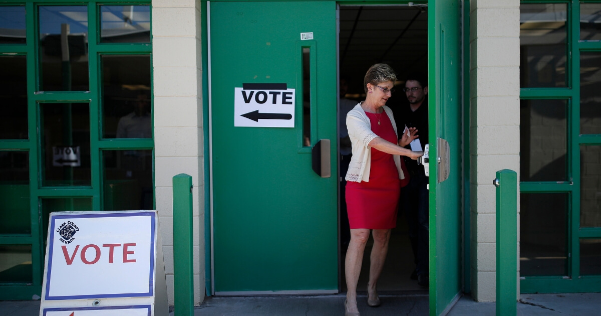 Clark County Commission member and Democratic gubernatorial candidate Chris Giunchigliani leaves a polling place after voting in the primary election June 12, 2018, in Las Vegas.