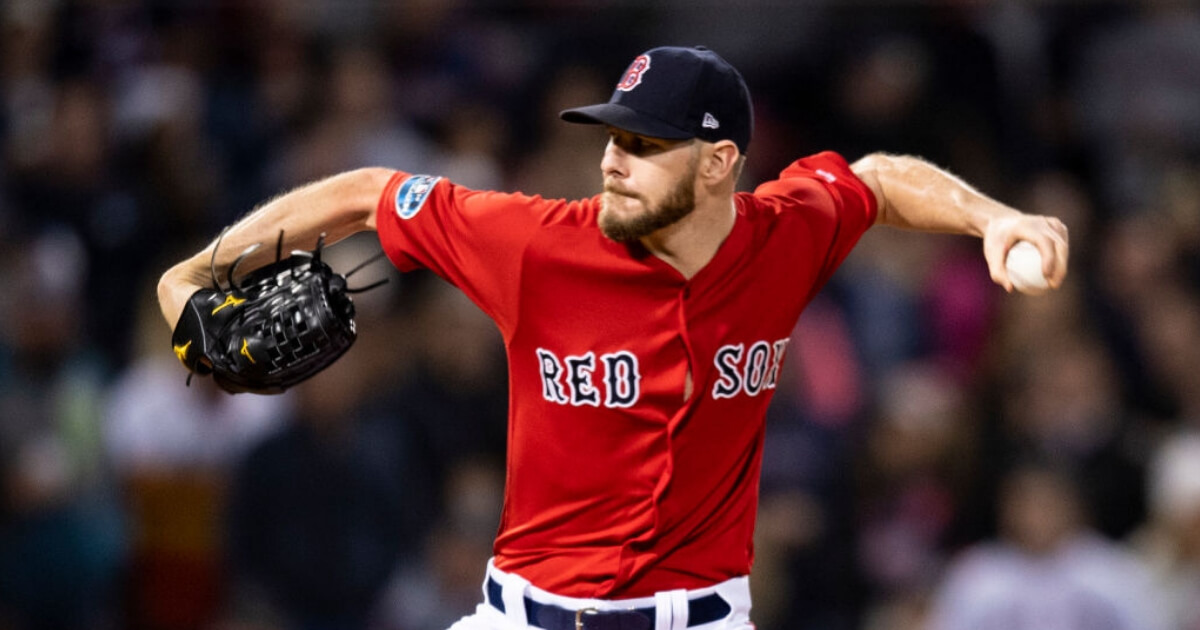 Chris Sale delivers a pitch during Game 1 of the ALCS