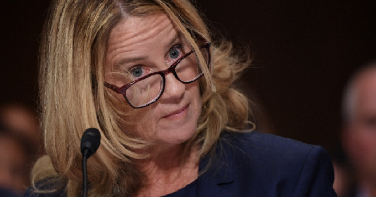Christine Blasey Ford is pictured during her Sept. 27 testimony before the Senate Judiciary Committee.