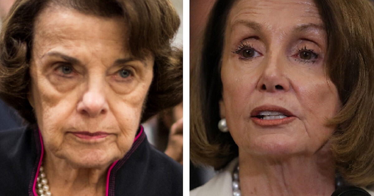 California Sen. Dianne Feinstein, left, and House Minority Leader Nancy Pelosi, right.