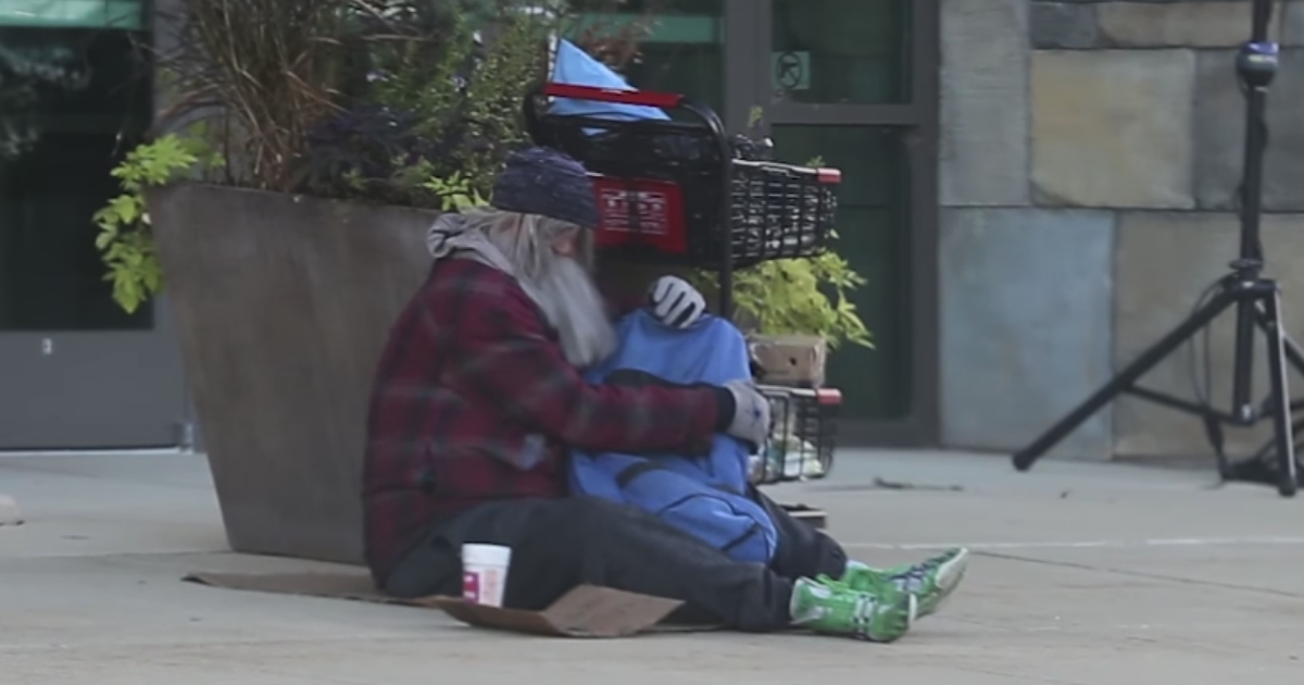 Pastor disguised as a homeless man.