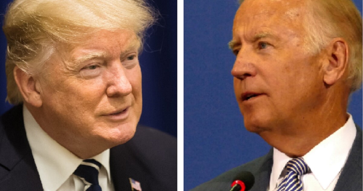 President Donald Trump, left; former Vice President Joe Biden, right.