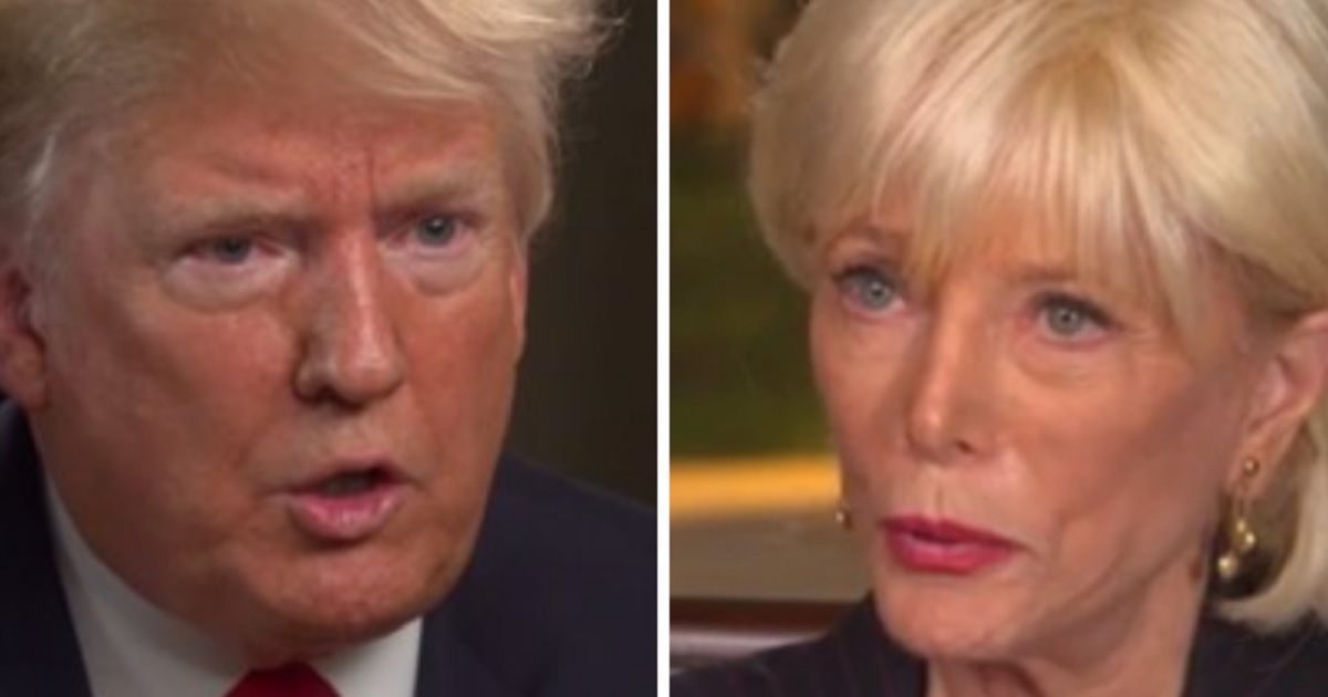 President Donald Trump, left, and Leslie Stahl, righ.