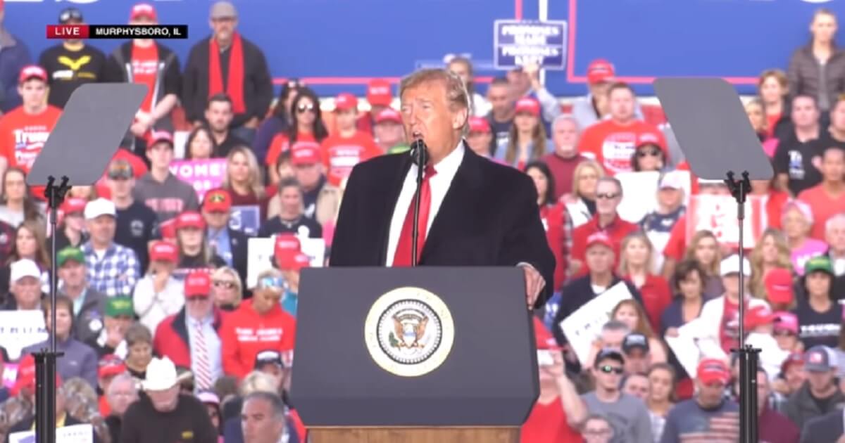President Donald Trump uses a campaign rally in Illinois on Saturday to denounce the Oct. 27 synagogue shooting in Pittsburgh that left 11 dead.