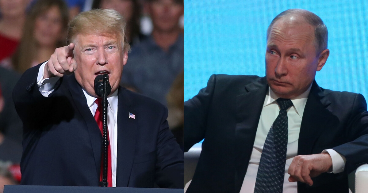 Donald Trump, left, Vladimir Putin, right.