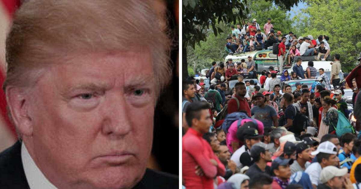 President Donald Trump and the latest migrant caravan