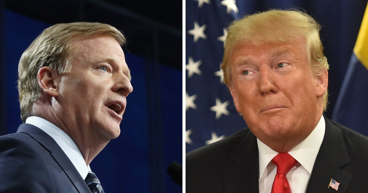 NFL Commissioner Roger Goodell, left, and President Donald Trump, right. 