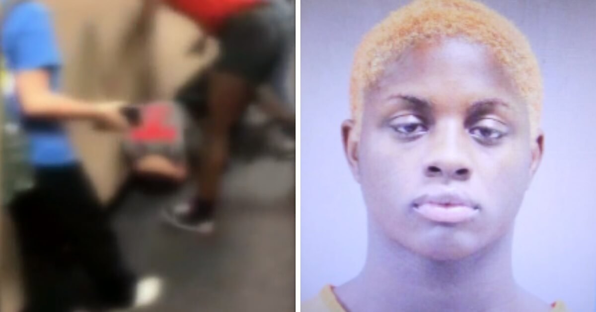 A brutal high school beating, left, resulted in the arrest of 18-year-old Travez Perry, a transgender student who goes by the name of 'Millie," right.