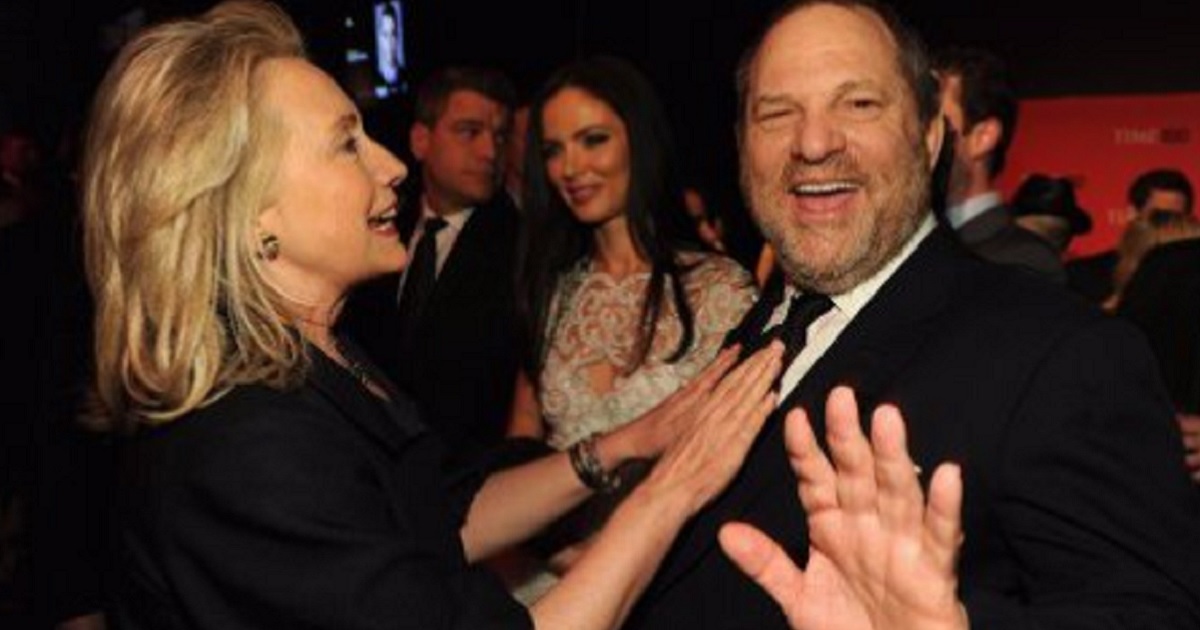 Harvey Weinstein and Hillary Clinton pictured at a party.