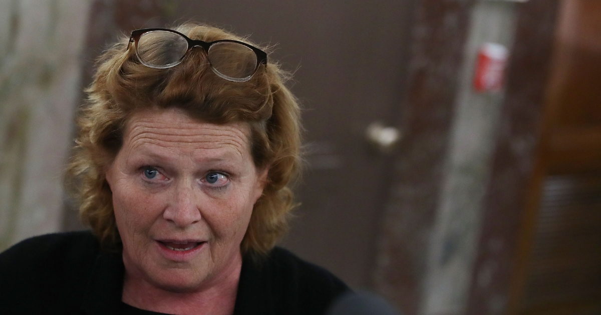 Sen. Heidi Heitkamp (D-ND) speaks to the media about immigration