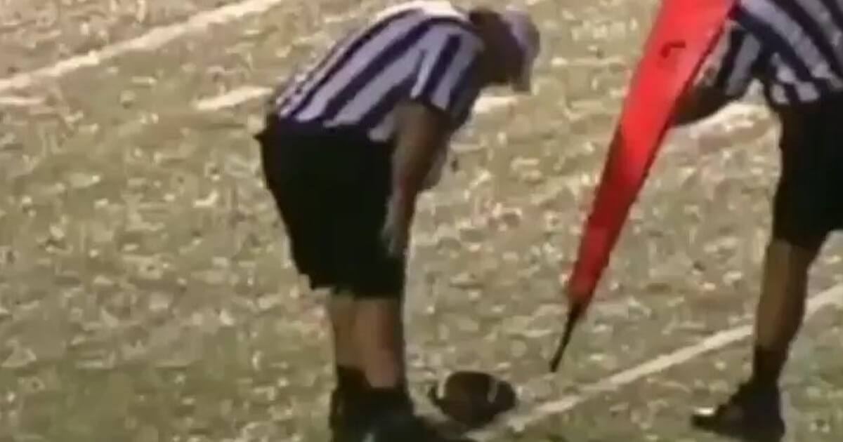 A referee in a high school football game made some puzzling decisions relating to this first-down call.