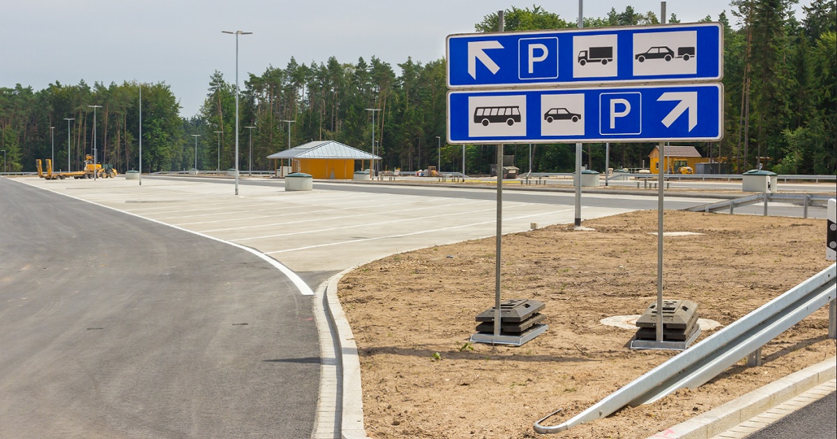 A generic highway rest stop