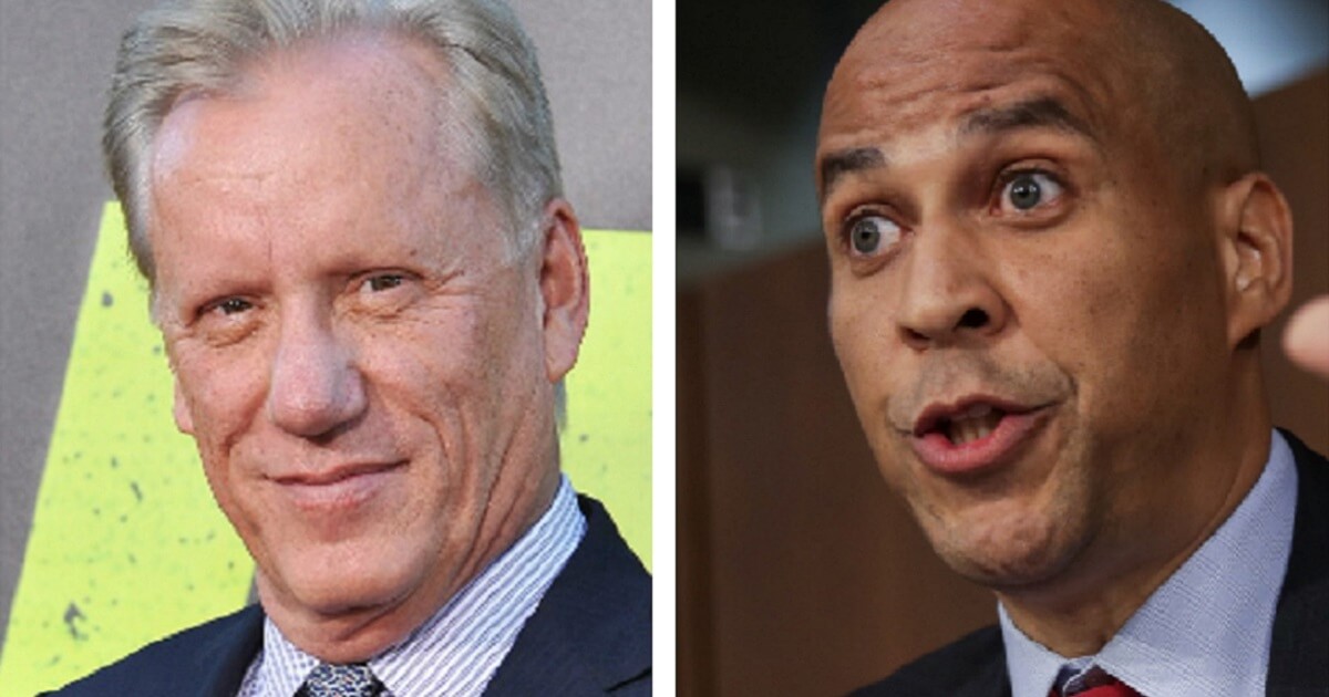 Actor James Woods, left, and New Jersey Sen. Corey Booker, right.