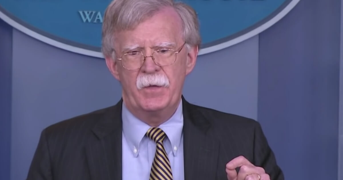 National security adviser John Bolton at a White House press briefing on Wednesday.