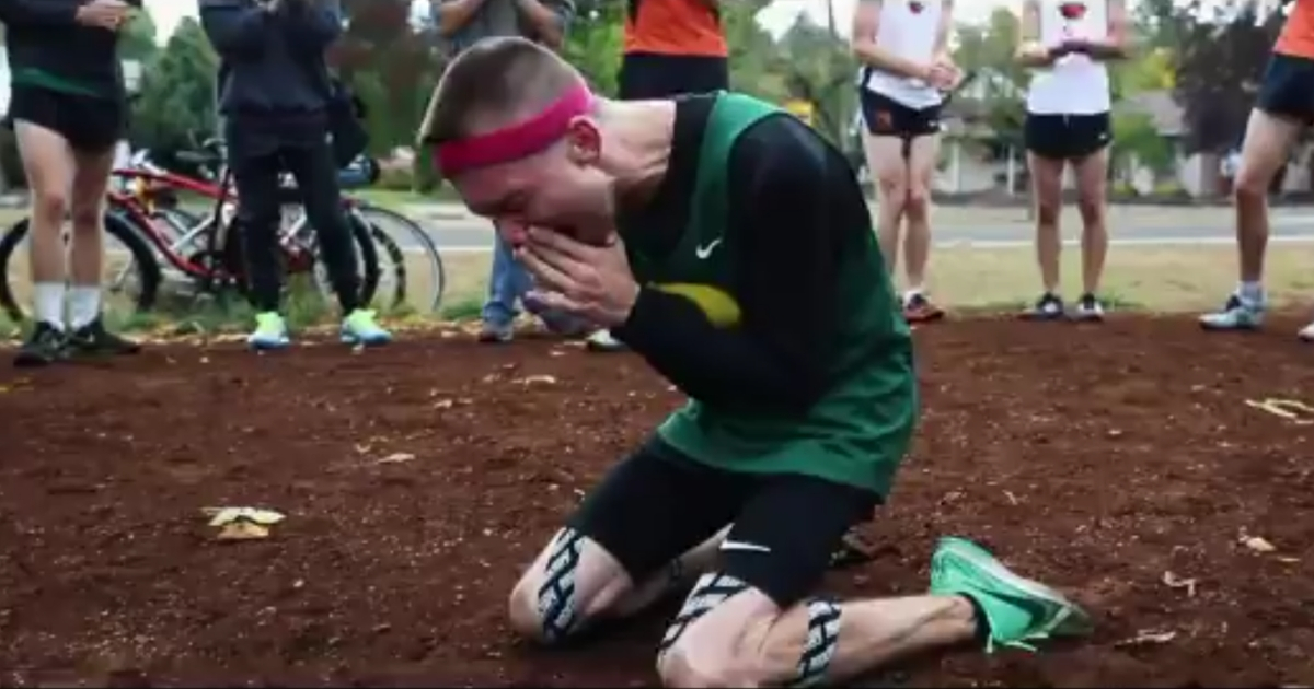 Man with Cerebral palsy cries after he is given contract with Nike.